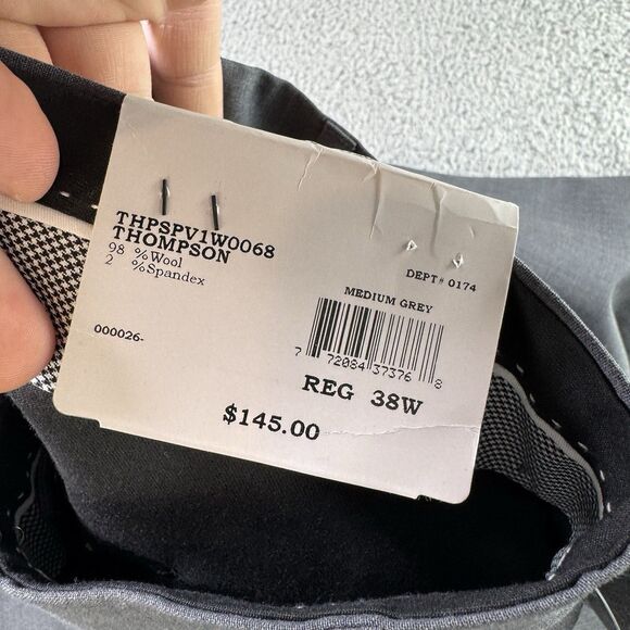 John Varvatos USA Pants‎ Mens 38 Gray Wool Blend Dress Slacks Unhemmed NWT - Picture 11 of 12